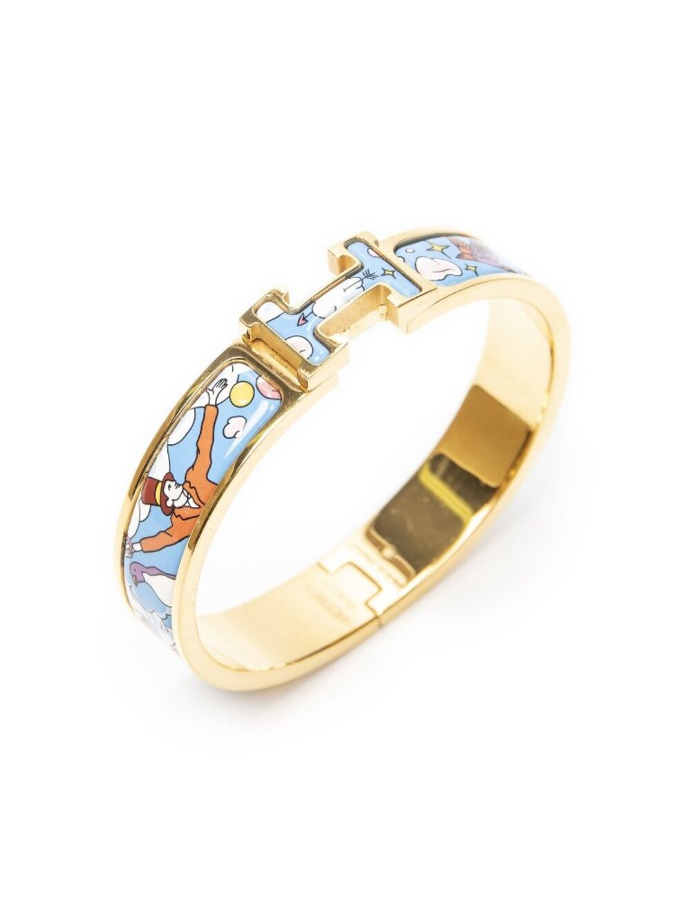 Hermes Clic Clac Bracelet Blue Plating
